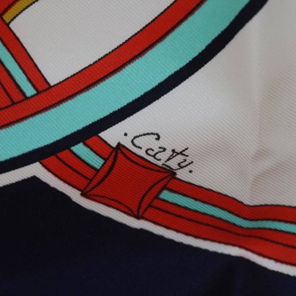 HERMES Carre 90 WASHINGTONfS CARRIAGE Scarf Silk Red Auth am5911 - Picture 16 of 16